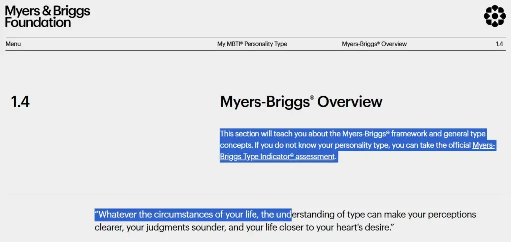 2. Myers-Briggs Type Indicator (MBTI)